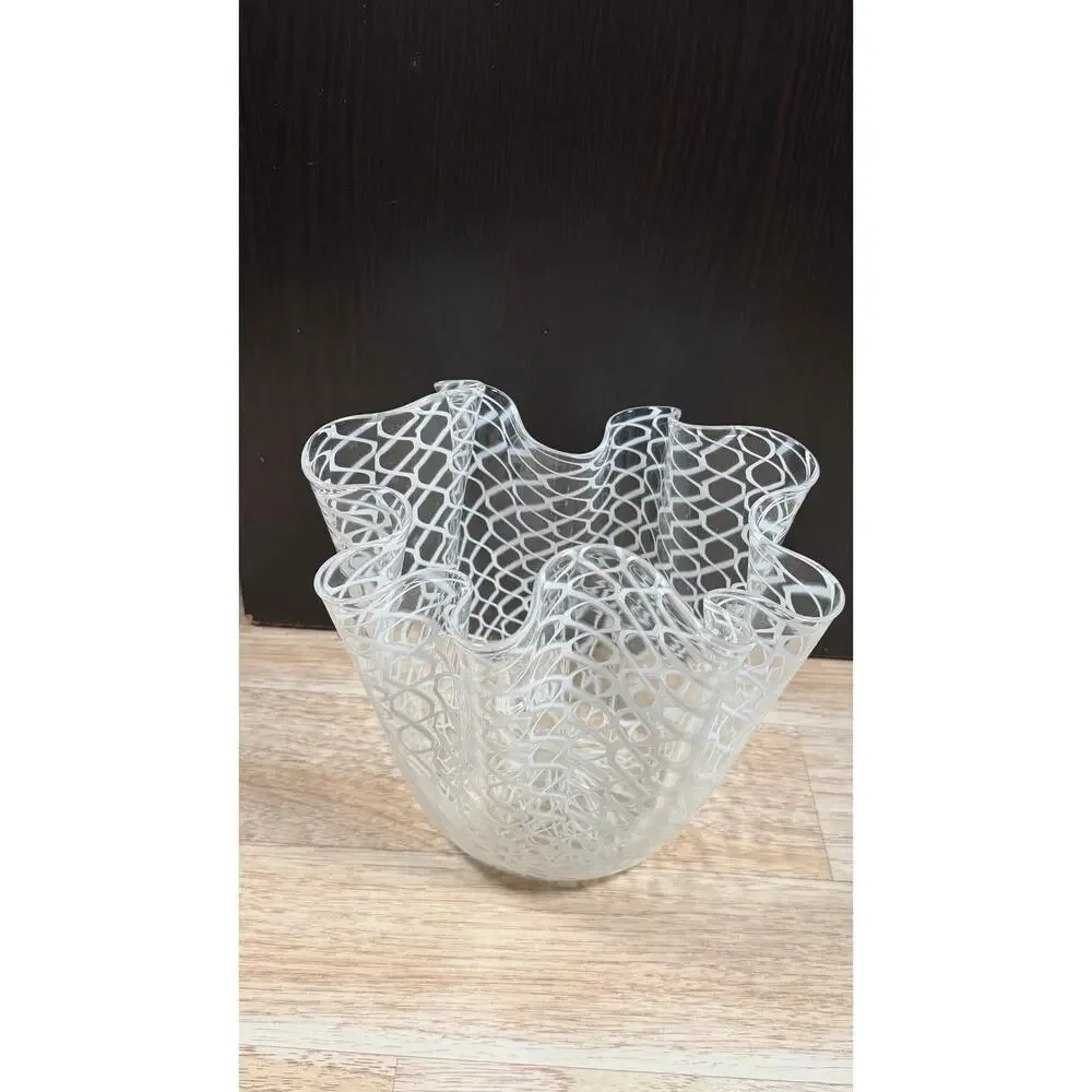 Fulvio Bianconi/Paolo Venini for Murano  Large Fazzoletto Art Glass Vase